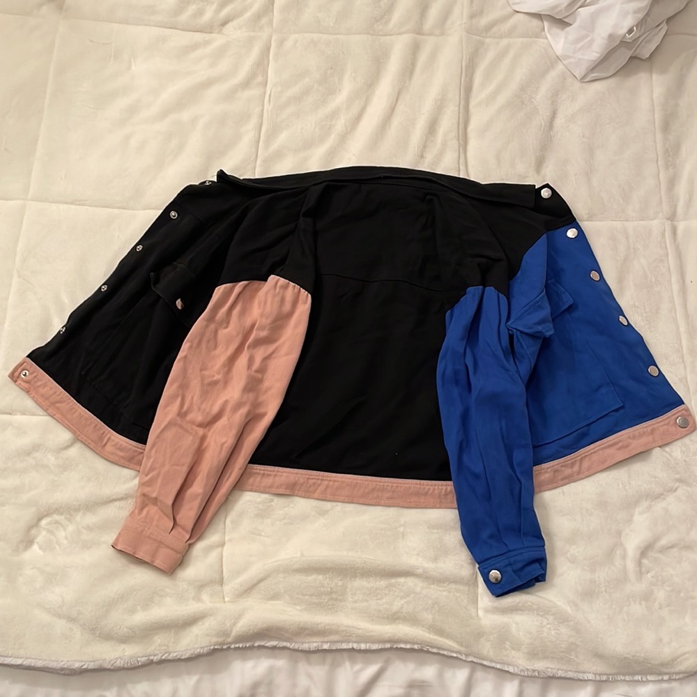 Snap-Button Collared Multicolor Jacket - image 5